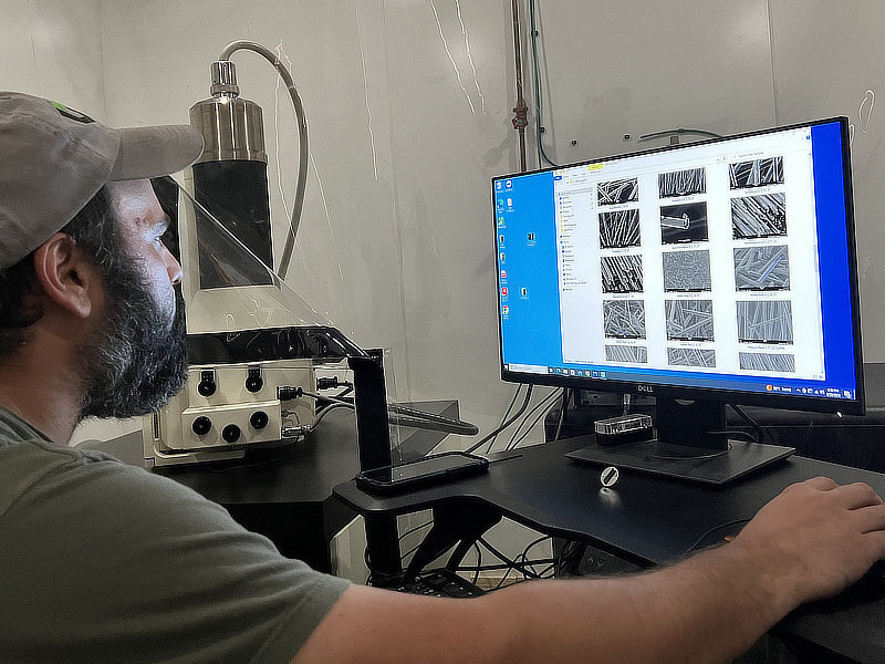 Magnified clean recycled carbon fiber images, CFR, Tennessee