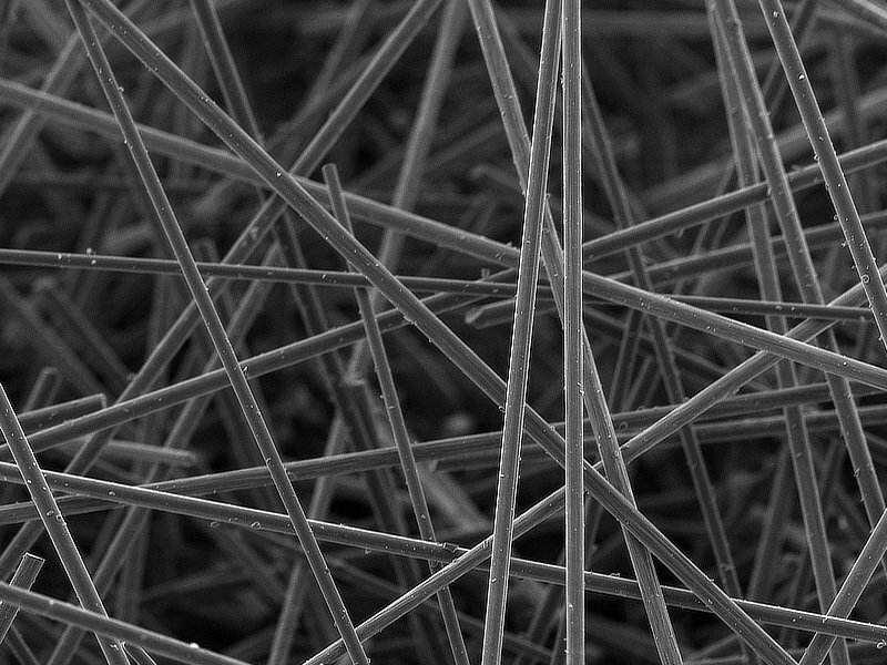 Magnified clean recycled carbon fiber, CFR, Tennessee
